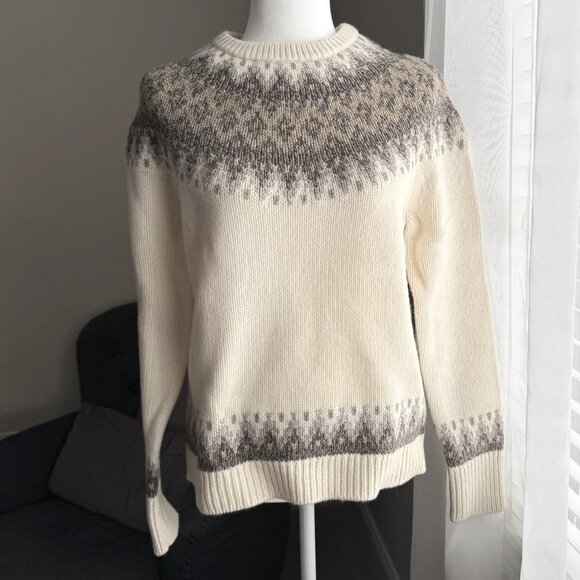 NWT Brooks Brothers Italian Yarn Alpaca Wool Fair Isle Sweater - size M